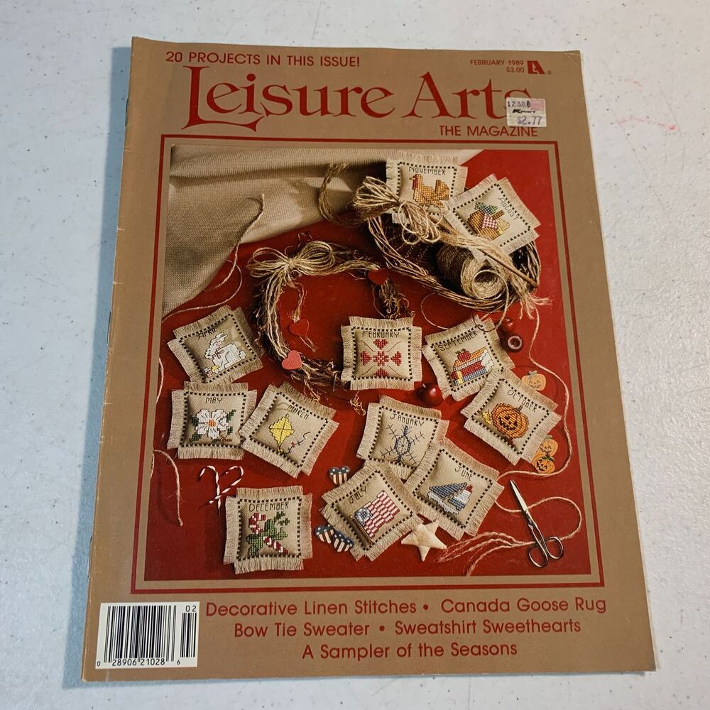 vintage Leisure Arts magazine February 1989 crochet knitting cross stitch
